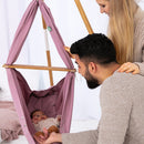 PREMIUM FEDERWIEGE MULBERRY ROSE, TÜRKLAMMER (BIS 25CM WANDSTÄRKE) WEISS, ESCHE, SCHURWOLLE