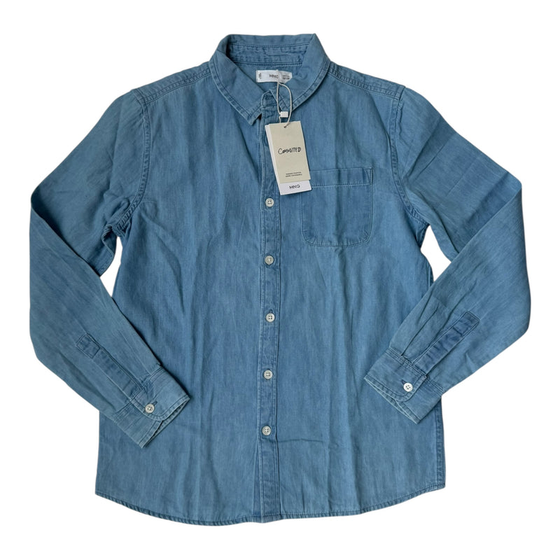 Neu Prelove Kinder Shirt Denim Look Mango Kids Gr. 152