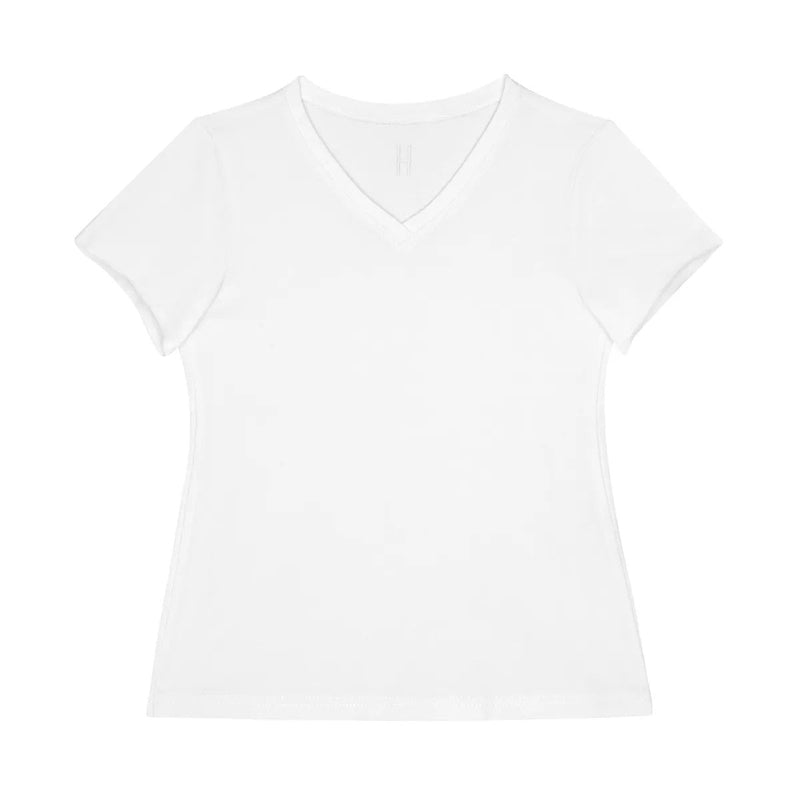 Little Hedonist unisex organic cotton slim-fit short-sleeve shirt in white