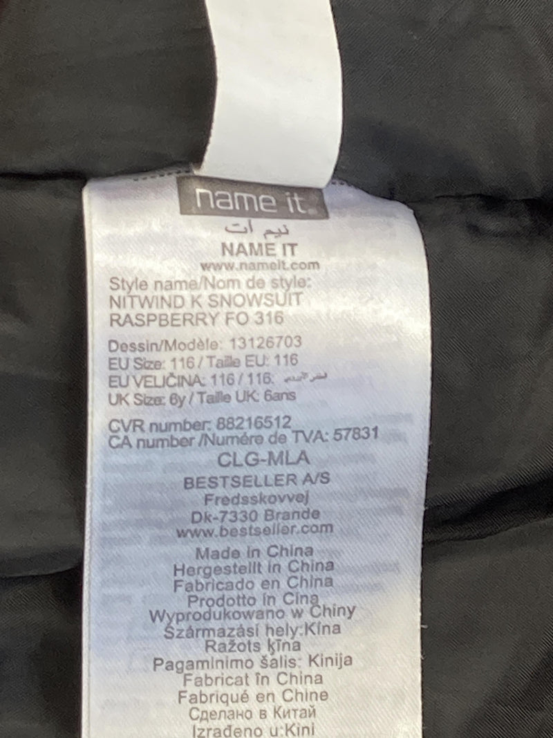 Name It Playtech Nitwind snowsuit raspberry fo316 116 | 6yrs