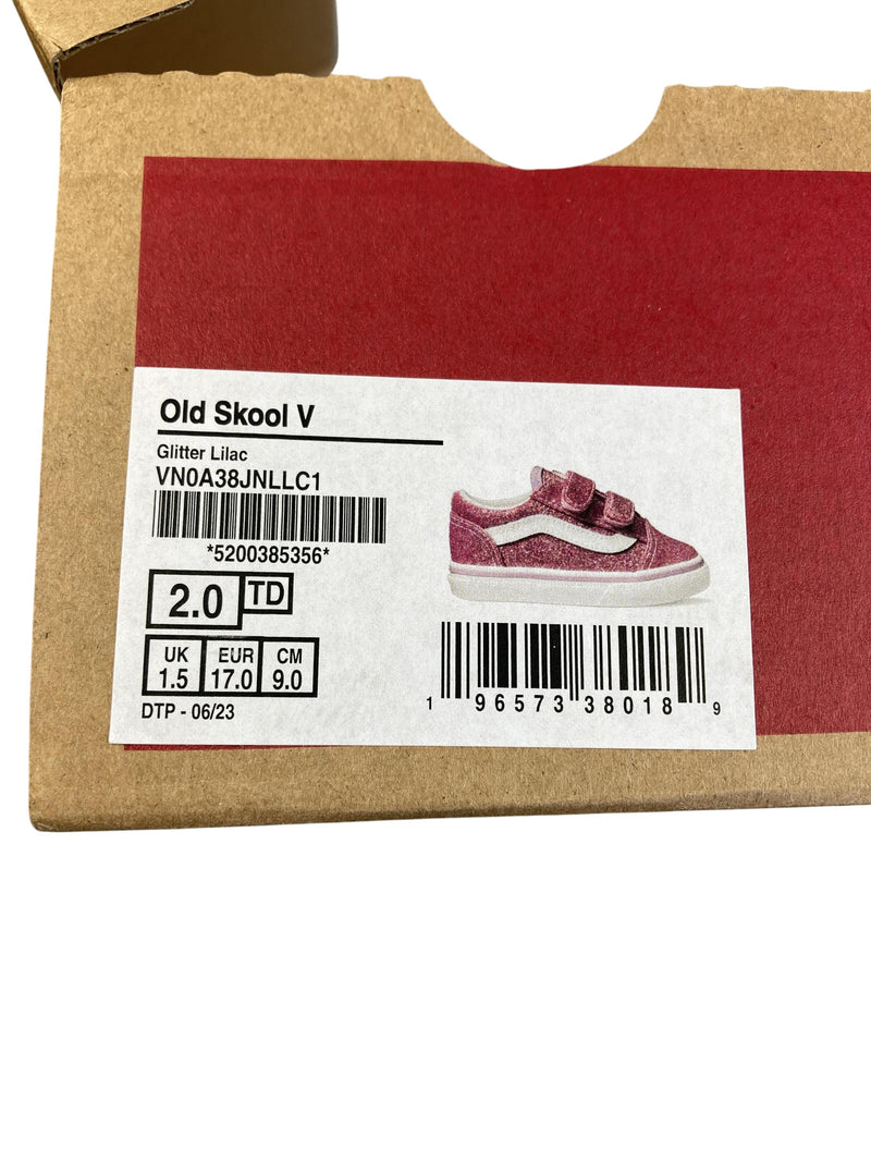 Vans Klettschuhe Old Skool V Glitter Lilac 17 Schuhgröße