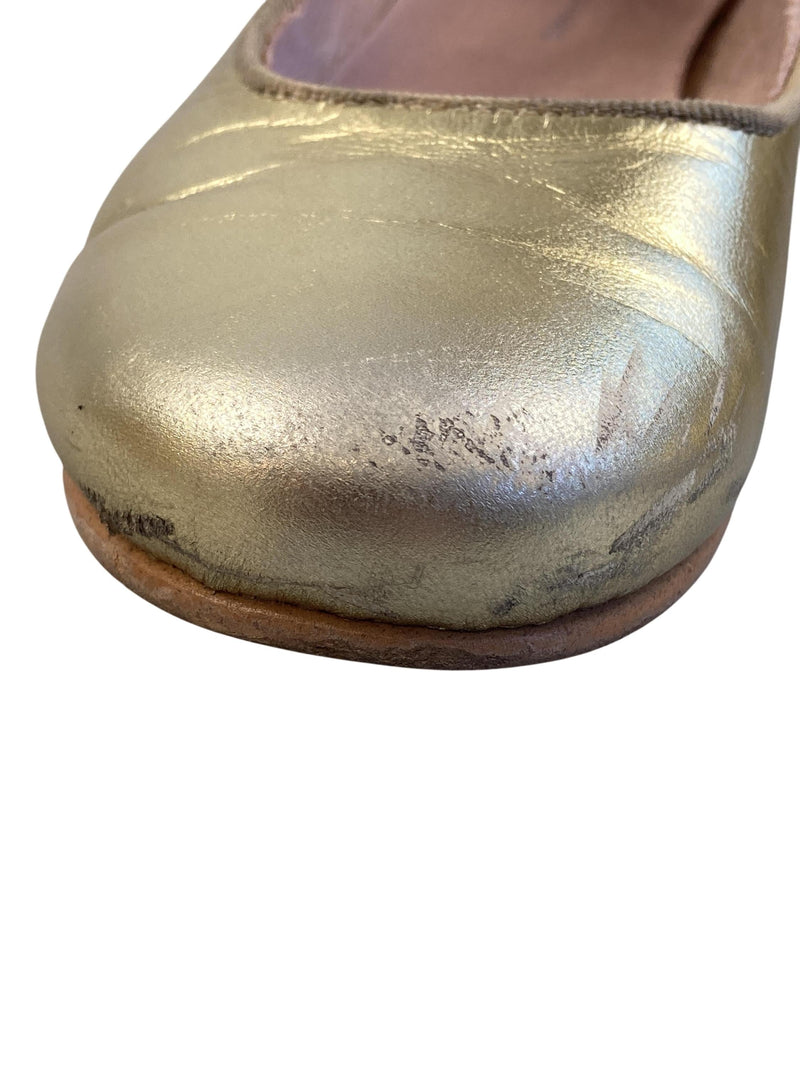 Jacadi Riemchenschuhe Ballerinas Gold 30 Schuhgröße