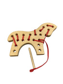 Montessori Holzpferd zum Fädeln