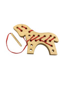 Montessori Holzpferd zum Fädeln