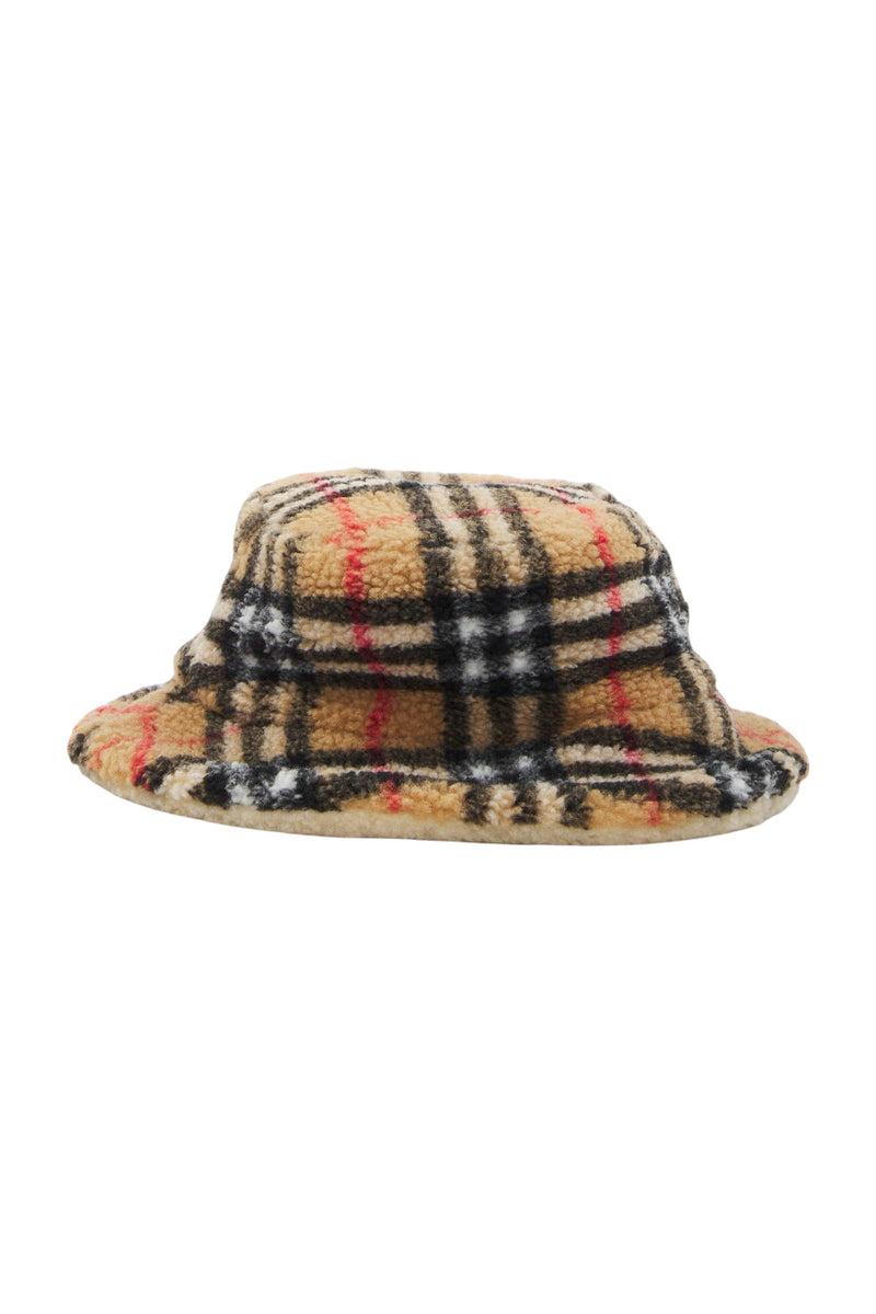 Burberry Bucket Hat Mütze Fischer Hut Teddyfell