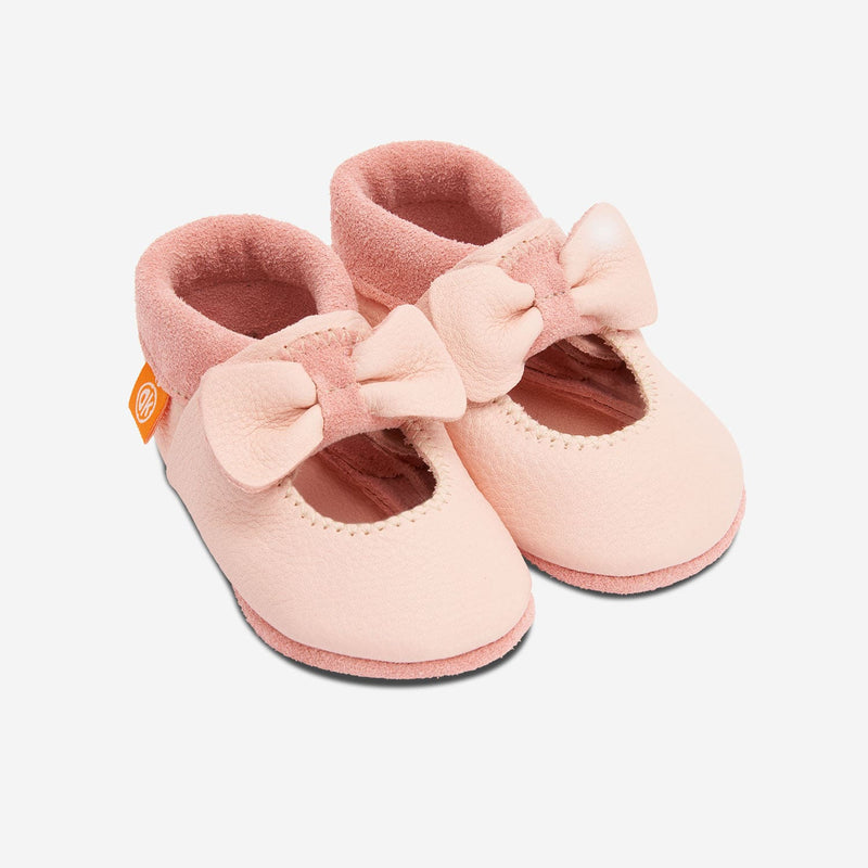 Leder Hausschuh Ballerina rosa