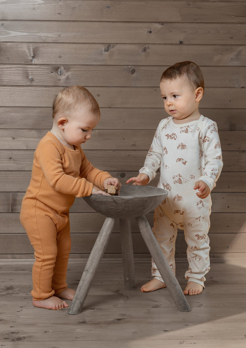 Organic by Feldman Overall play-suit long sleeve Play of Colors Ochre