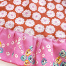 kronjuwel Rock 110/116 rot + pink gemustert Upcycling