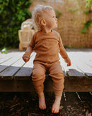 Rib Strick Leggins kupfer
