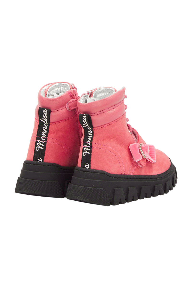 MonnaLisa Nubuk-Schnürstiefel Mädchen Schuhe Kinder