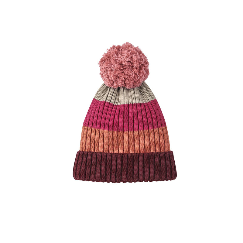 POMPULA Bunt gestreifter Grobstrick Beanie neu 48 cm