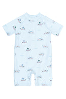 petit piao | Schwimm Jumpsuit | Illusion Blue Boat AOP