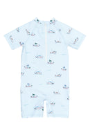petit piao | Schwimm Jumpsuit | Illusion Blue Boat AOP