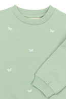 petit piao | Sweatshirt | Frosty Green Butterfly EMB