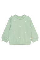 petit piao | Sweatshirt | Frosty Green Butterfly EMB