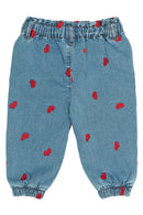 petit piao | Hose | Light Blue Denim EMB