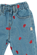 petit piao | Hose | Light Blue Denim EMB