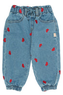 petit piao | Hose | Light Blue Denim EMB