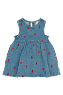petit piao | Kleid | Light Blue Denim EMB