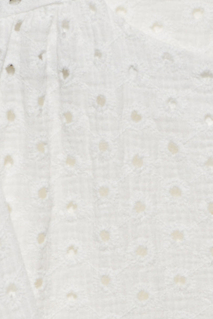 Phoebe Bluse aus weisser Broderie Anglaise für Kinder