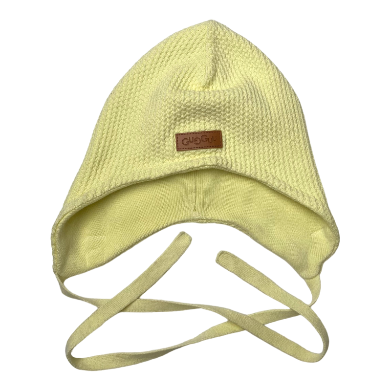 Gugguu cotton knitted beanie, light yellow | 44/45cm