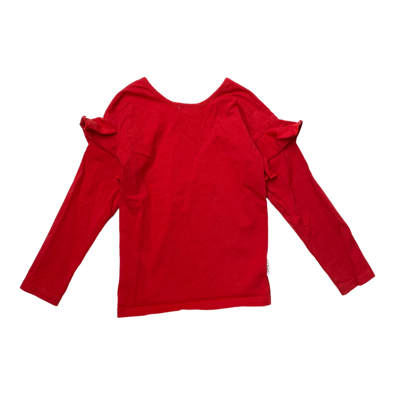 Gugguu frill shirt, red | 92cm