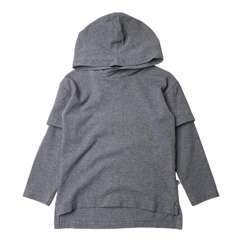 Kaiko hooded shirt, grey | 86/92cm