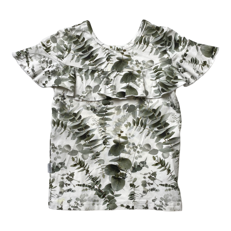 Gugguu frill t-shirt, leaves | 104cm