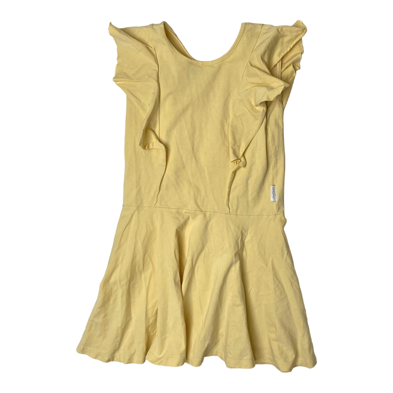 Gugguu frill dress, lemon chiffon | 146cm