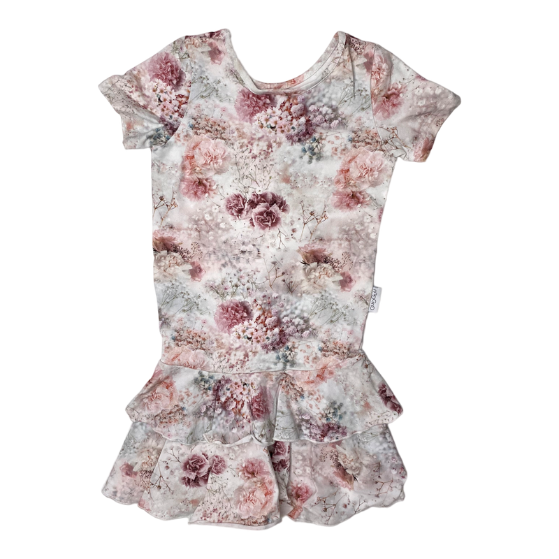 Gugguu t-shirt frilla dress, flowers | 116cm