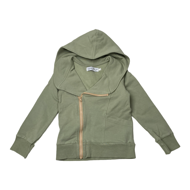 Gugguu zipper hoodie, tea green | 116cm