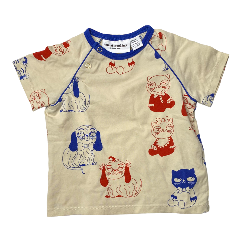 Mini Rodini t-shirt, cats and dogs | 68/74cm