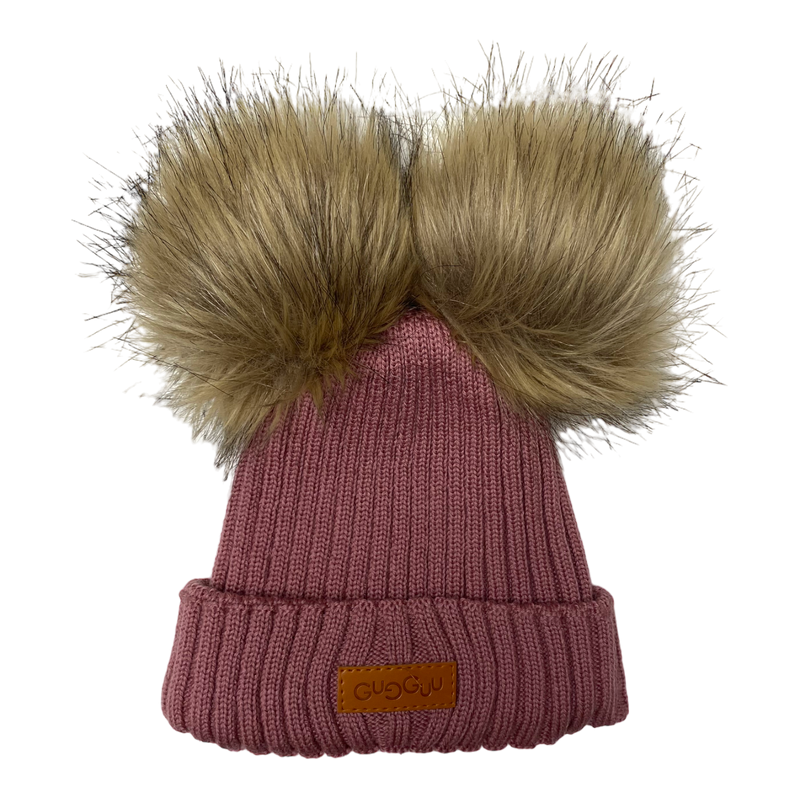 Gugguu merino furry beanie, old rose | 39/40cm