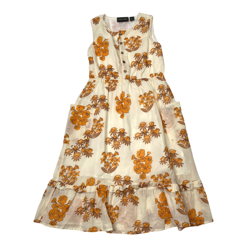 Mini Rodini woven dress, flower | 116/122cm