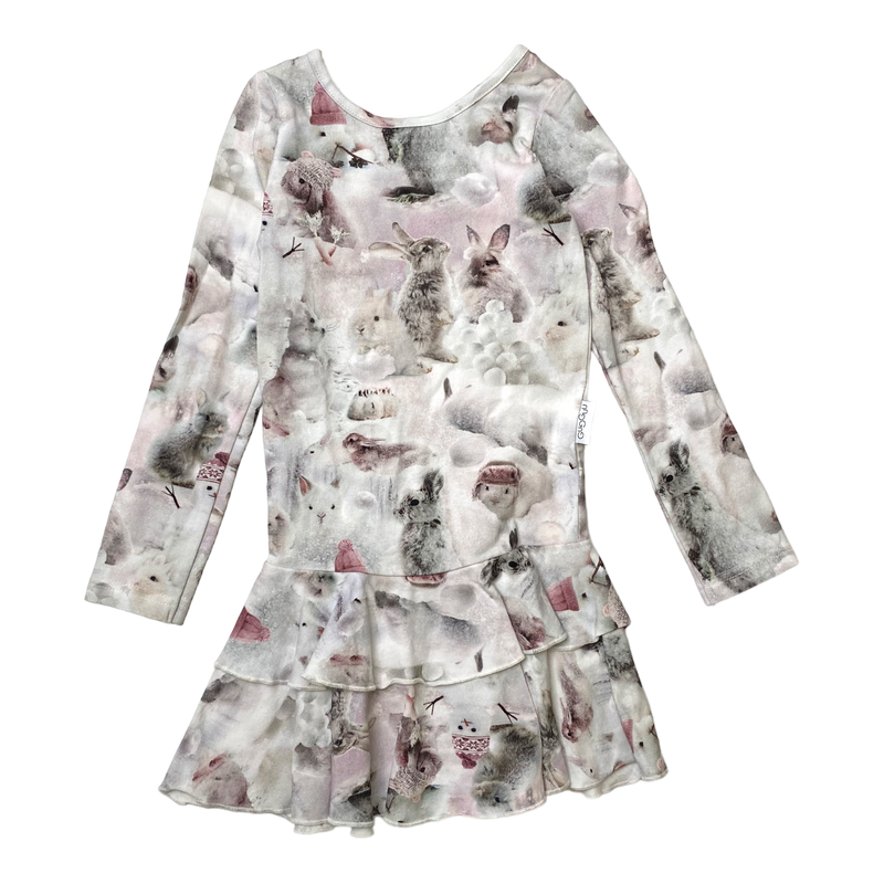 Gugguu frilla dress, bunny | 92cm