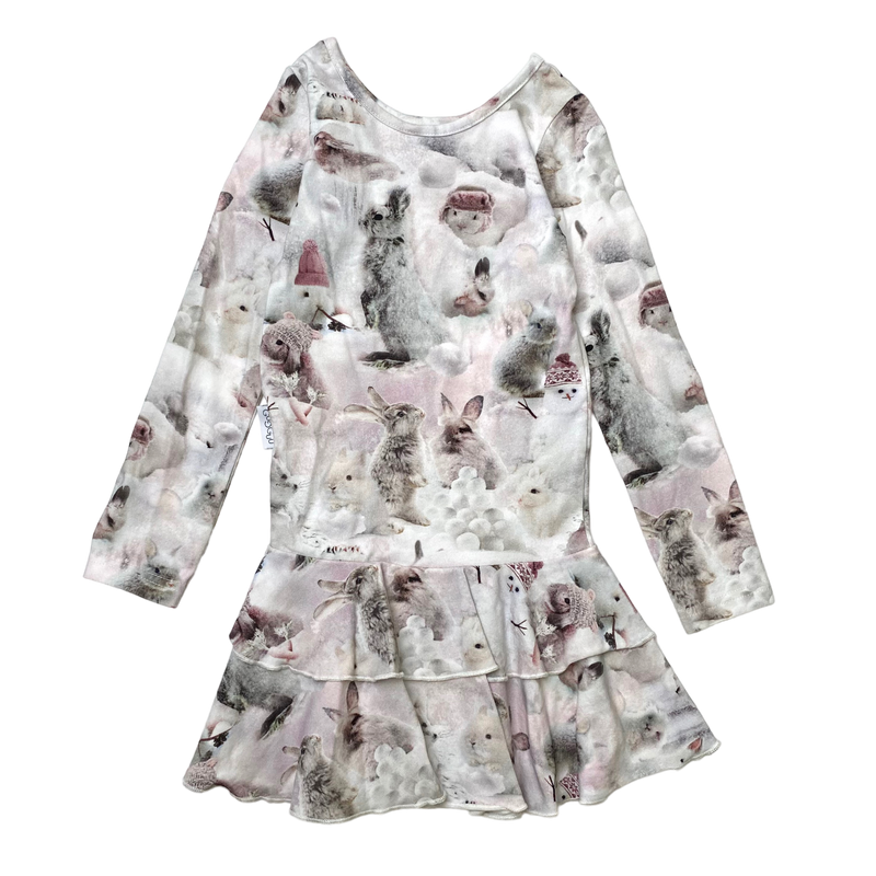 Gugguu frilla dress, bunny | 92cm