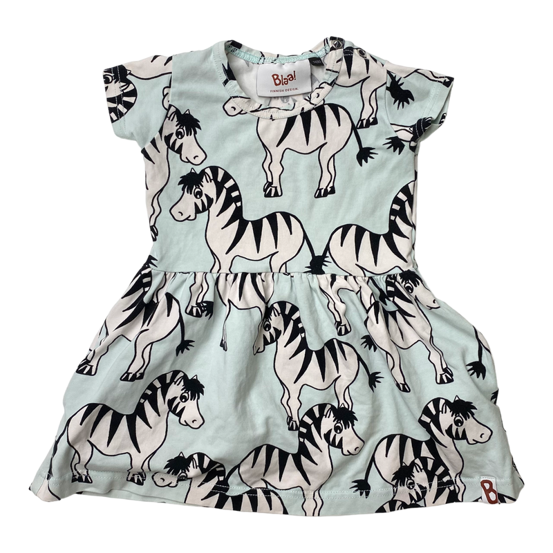 Blaa t-shirt dress, zebra | 74/80cm