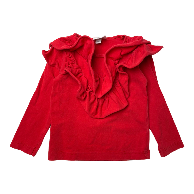 Metsola frill shirt, red | 80