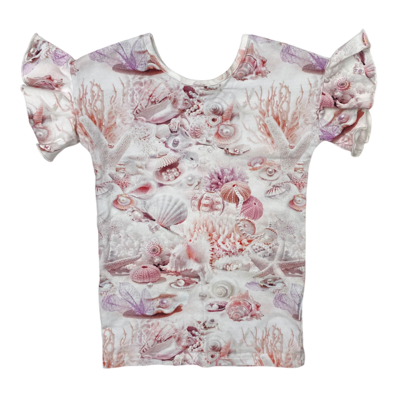 Gugguu frill t-shirt, flower | 110cm