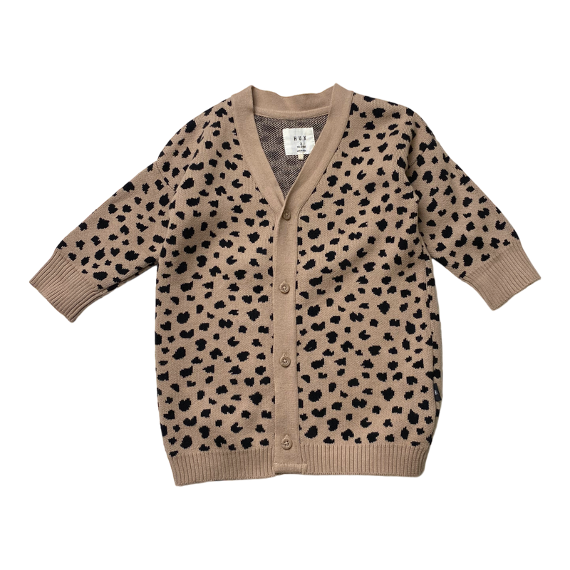 Huxbaby long knitted cardigan, dots | 86/92cm