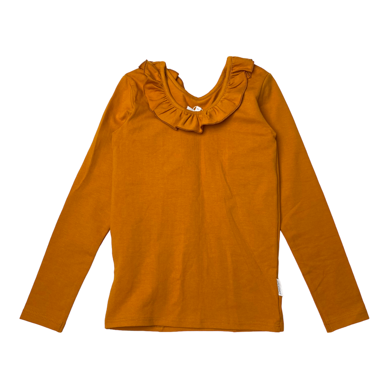 Gugguu frill shirt, carrot orange | 128cm