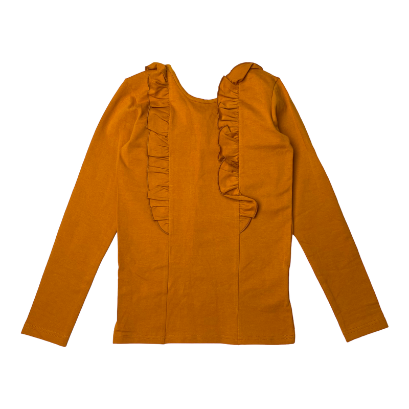 Gugguu frill shirt, carrot orange | 128cm