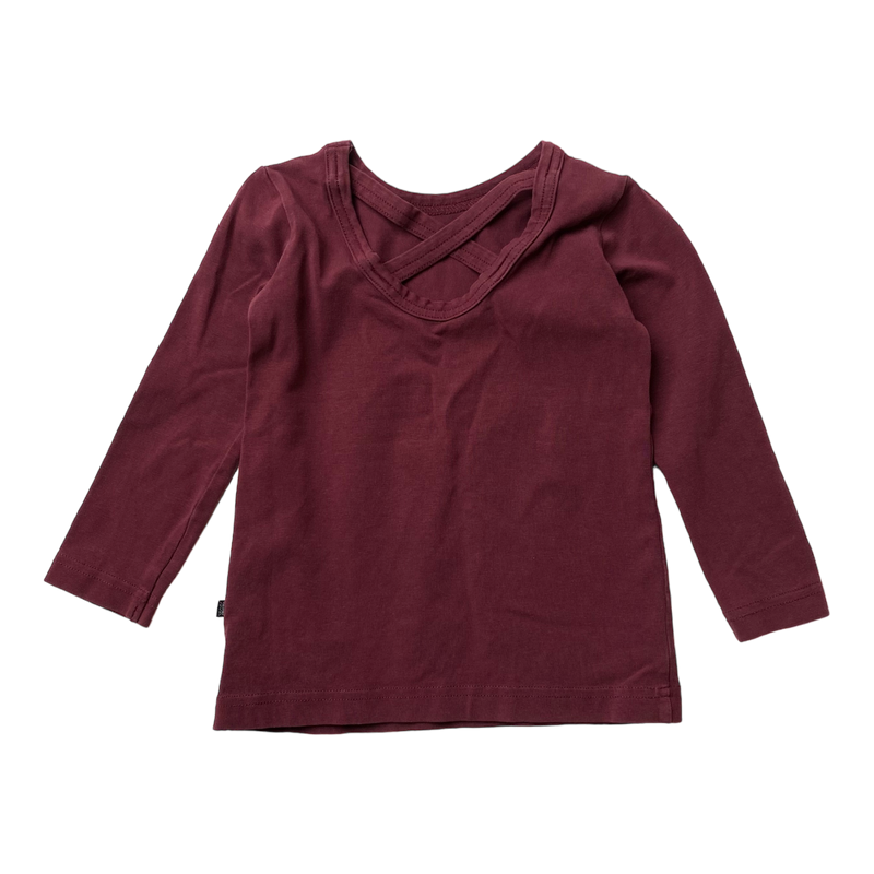 Kaiko cross shirt, wine | 86/92cm