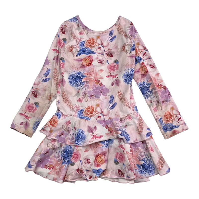 Gugguu frilla dress, flowers | 116cm