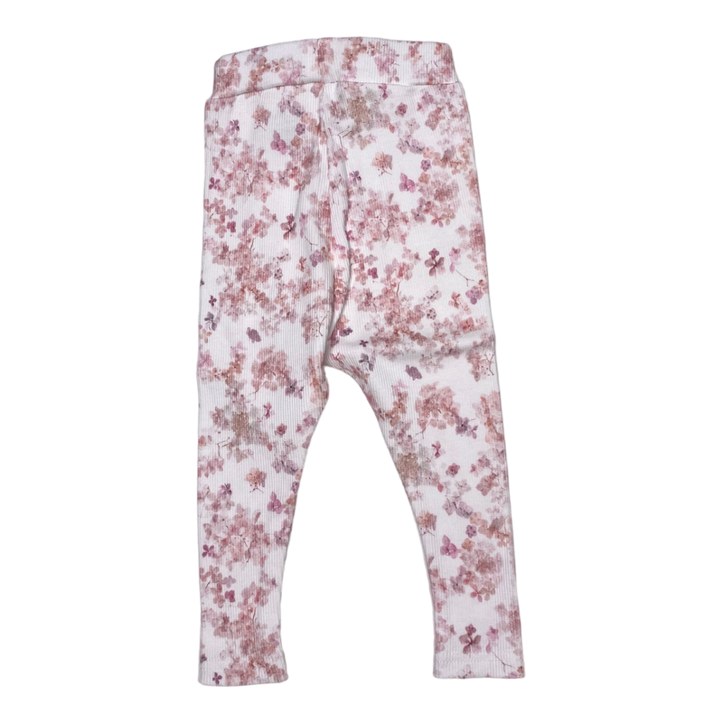 Gugguu rib leggings, flower | 68cm