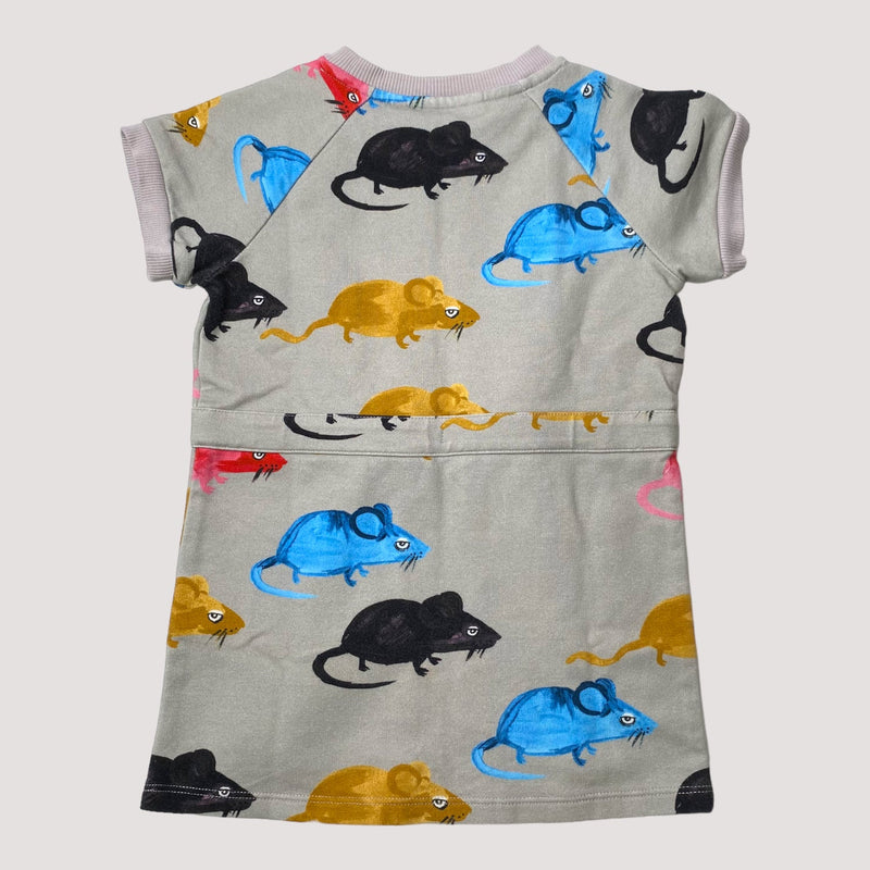 Mini Rodini t-shirt sweat dress, mouse | 80/86cm