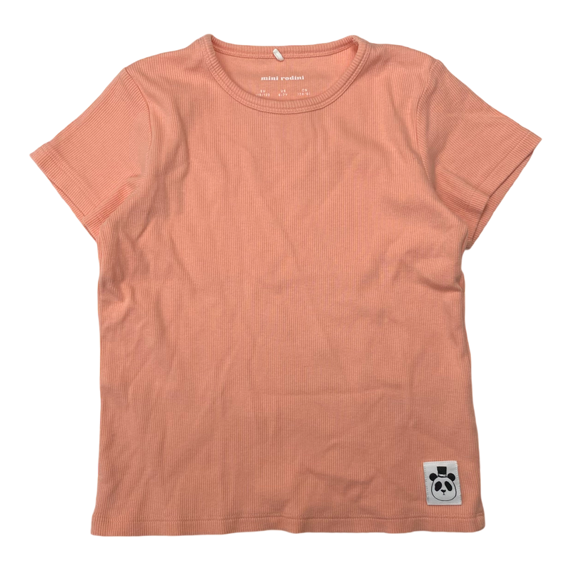 Mini Rodini rib t-shirt, peach | 116/122cm