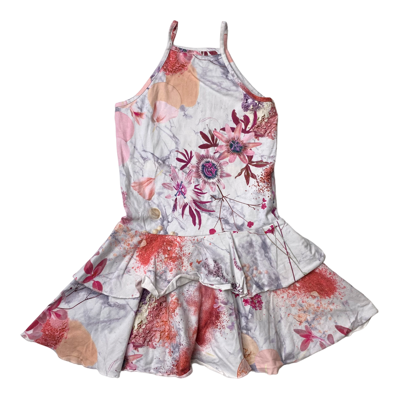 Gugguu spagetti frilla dress, flowers | 134cm