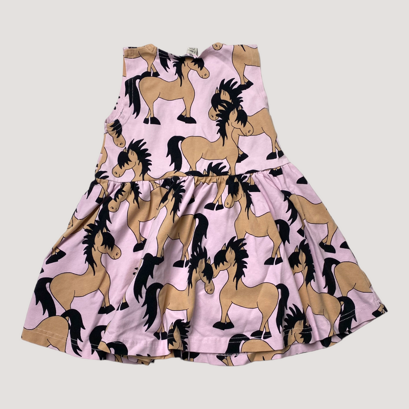 Blaa sleeveless dress, horses | 86/92cm