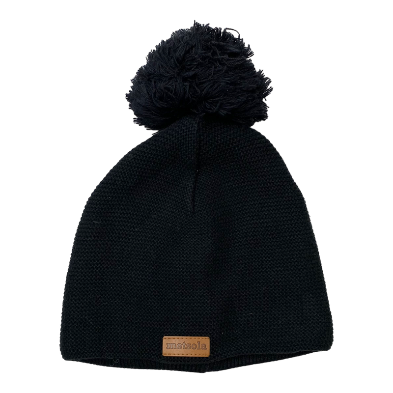 Metsola knitted cotton beanie, black | 3-5y